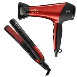 Kit Secador e Prancha de Cabelo Britânia Beauty Duo Vermelho