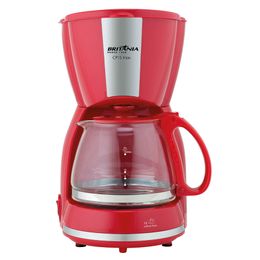 Cafeteira Britânia CP15 Vidro Vermelha com Inox - Saldão