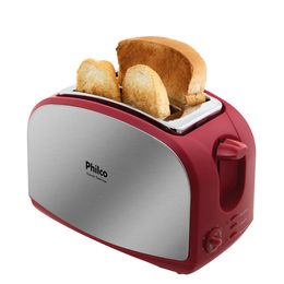 Torradeira Philco French Toast Inox Vermelho 900W - Outlet