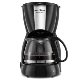 Cafeteira Britânia CP15 Vidro Preto com Inox - Outlet