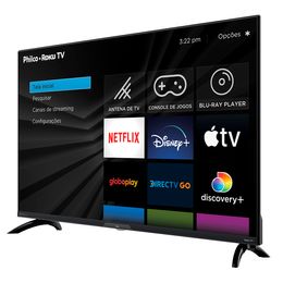 Smart TV 40” Philco Led PTV40G7ER2CPBLF Roku TV Dolby Audio - Saldão