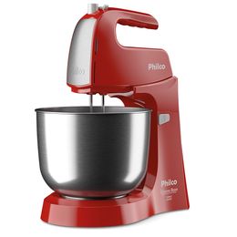 Batedeira Philco Crome Base Inox Turbo Duo Mixer 4L 550W - Saldão