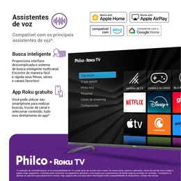 Smart TV 55” Philco PTV55G3ERSGB Roku TV Led Dolby Audio