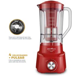 Liquidificador Britânia Diamante Vermelho 4 velocidades 1050W