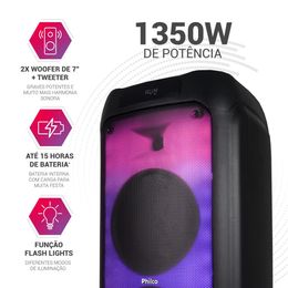 Caixa de Som Amplificada Philco 1350W Bluetooth V5.3 PCX7200 - Outlet