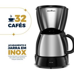 Cafeteira Britânia 32 Cafezinhos 1,2L BCF32B Jarra em Inox - Outlet