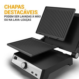 Grill Philco 2 em 1 Chapas Removíveis e abertura 180° PGR50A - Outlet