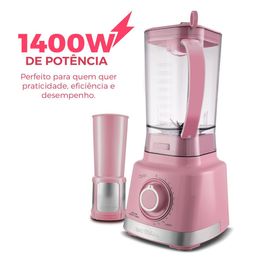 Liquidificador Rosa Britânia 1400W 3L 12 Velocidades BLQ1300RS