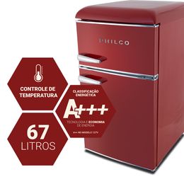 Frigobar Philco 87L Retrô Vermelho PFG100RV - Outlet