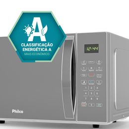 Micro-ondas Philco 25L Prata Espelhado Limpa Fácil PM26S - Outlet