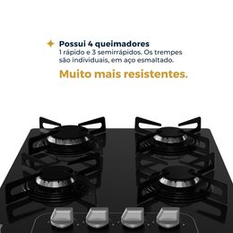 Cooktop a Gás Britânia 4 Bocas BCT4P